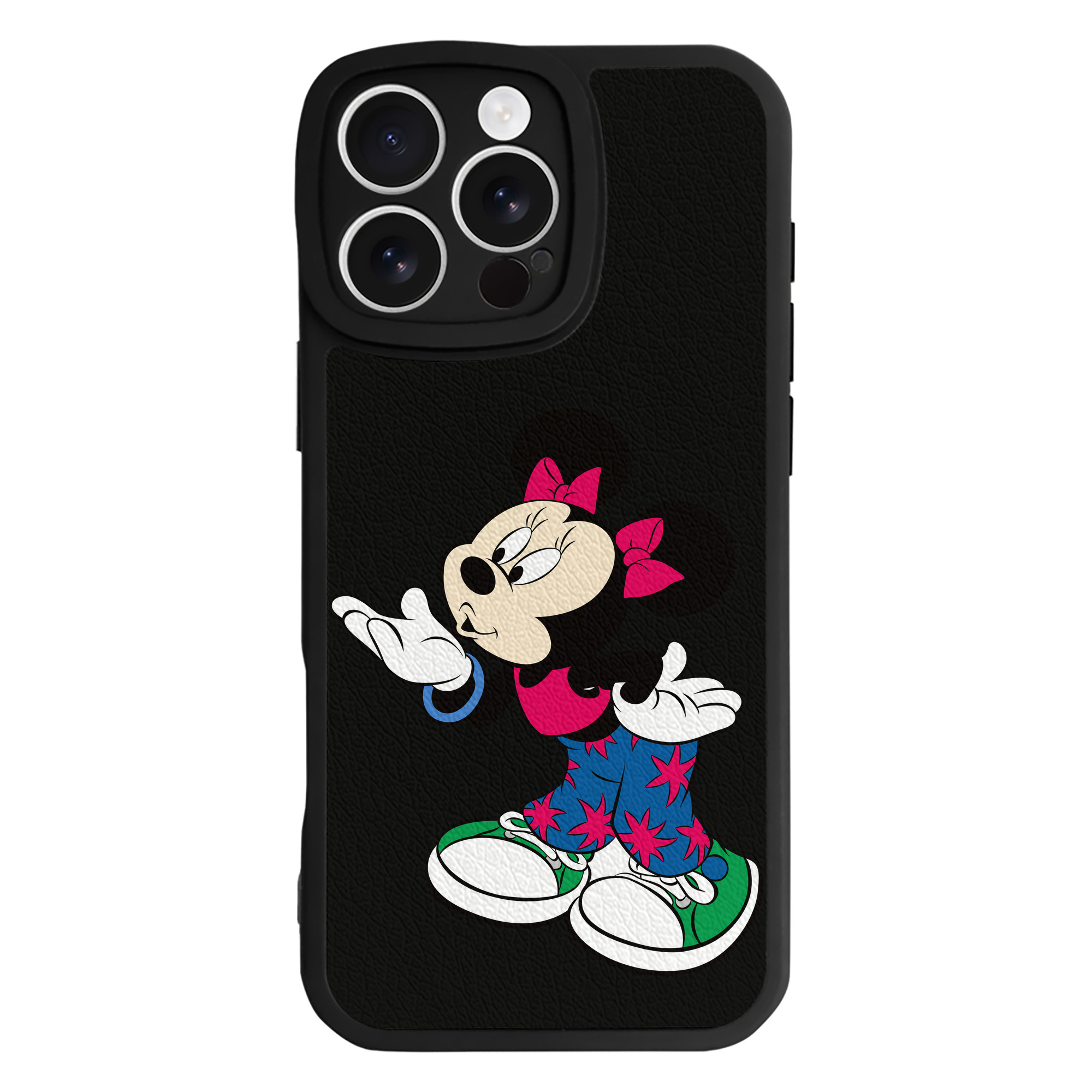 （画像用） ミッキーマウス Mickey Mouse 【iPhone 16シリーズ対応】シリコンスマホケース（レザー調） 材質：シリコン